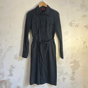 Chic Black Pinstripe Pencil Skirt